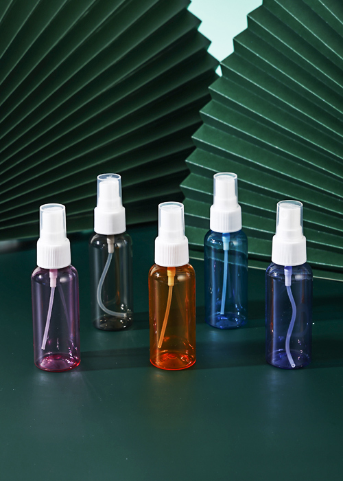 Garrafa redonda transparente de cor PET de 60 ml