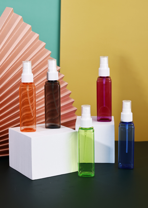 60ml garrafa quadrada transparente de cor PET