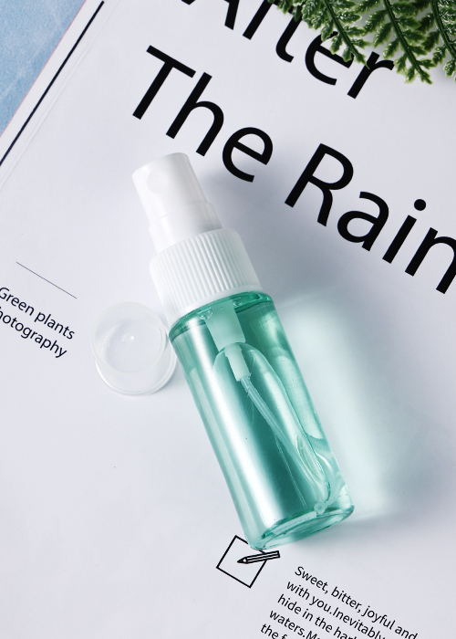 Frasco de spray transparente verde PET de 60 ml