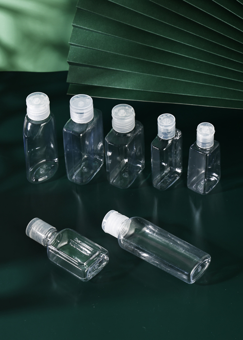 60ml PET flip top garrafa quadrada oval garrafa plana
