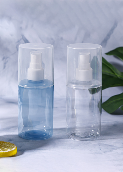 Frasco de spray transparente 200ml PET cilíndrico com tampa grande