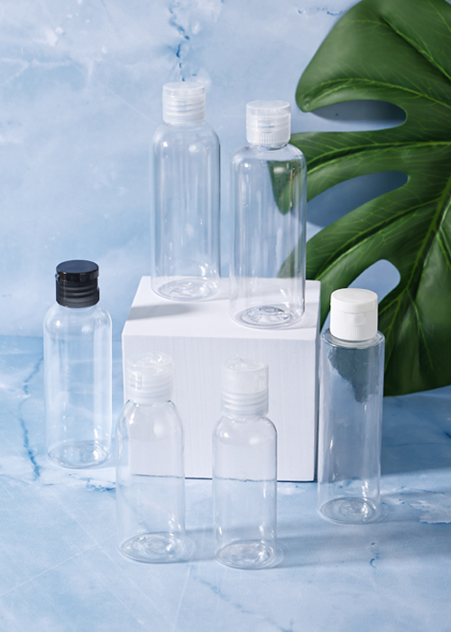 garrafa redonda transparente PET 100ml