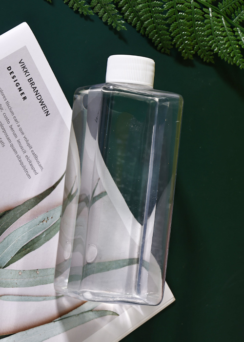 200ml PET garrafa plana quadrada transparente