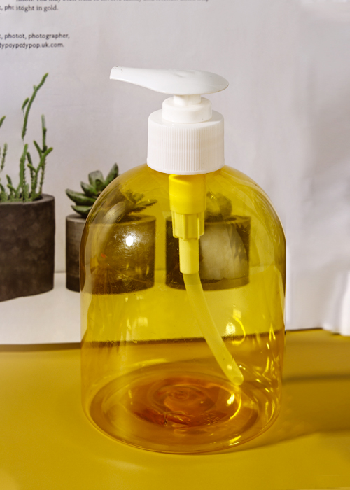 Frasco bomba de loção desinfetante para as mãos 500ml PET transparente redondo robusto gel