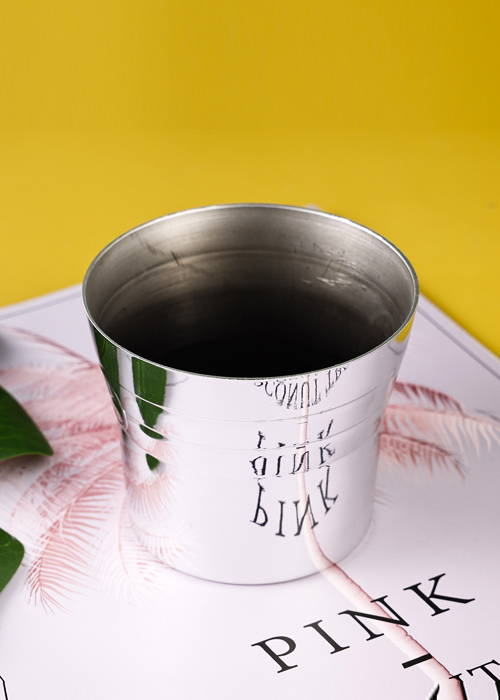 Balde de gelo Vaso de flores Recipiente de copo PP galvanoplastia prata