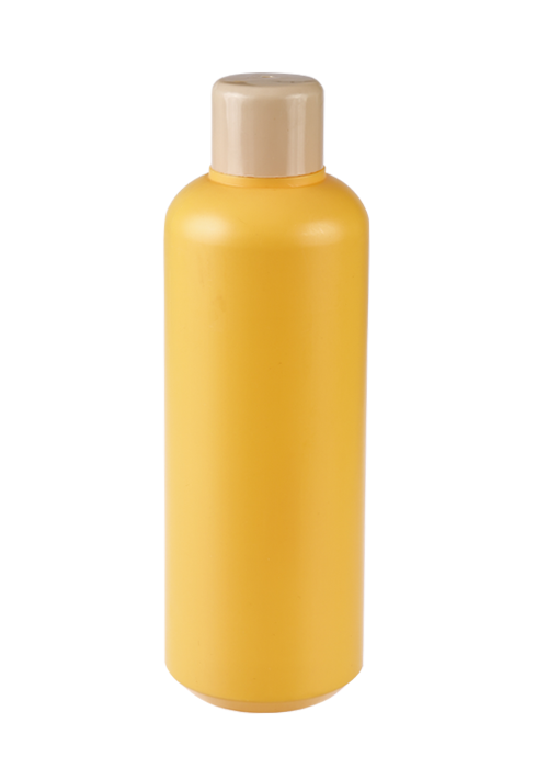 1 litro garrafa de líquido garrafa redonda PE amarelo