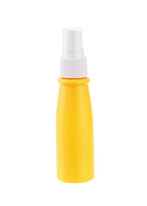 Garrafa de spray cônica PET de 60 ml de cor real garrafa desinfetante de álcool