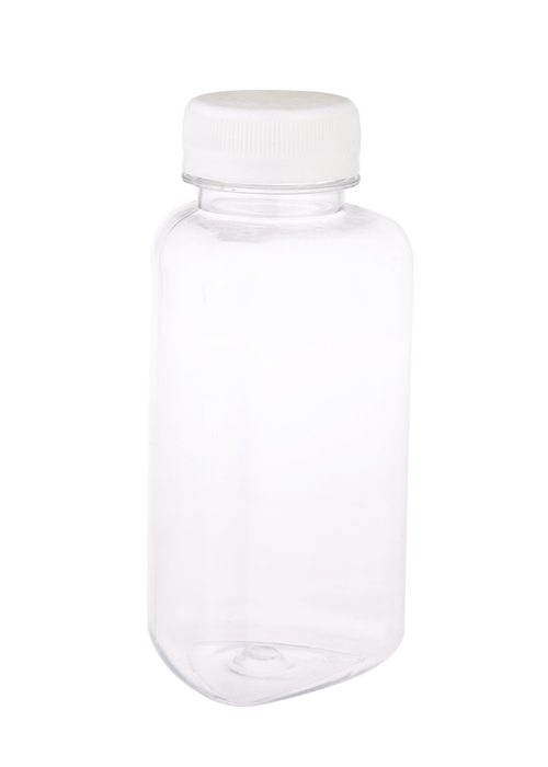Garrafa triangular transparente PET 300ml