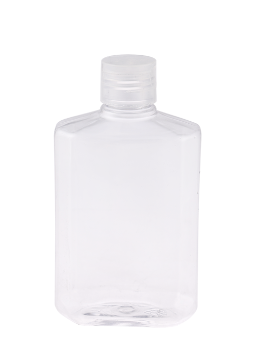 Garrafa octogonal com tampa transparente PET 250ml