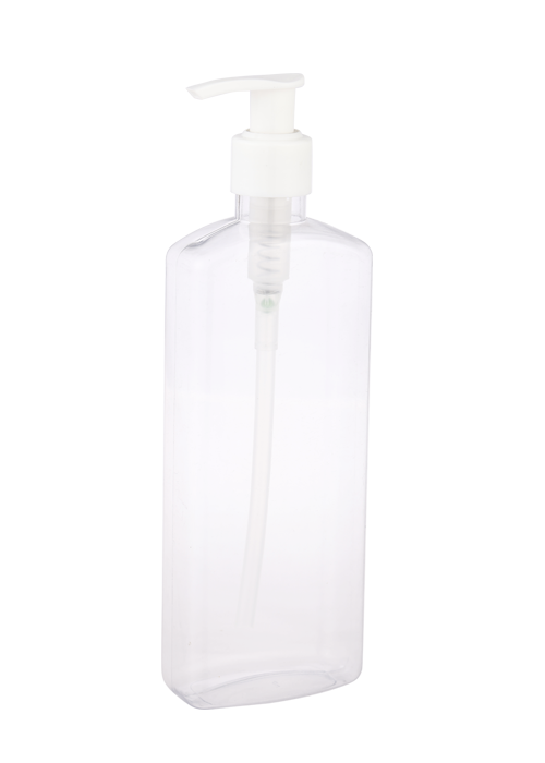 400ml PET garrafa quadrada transparente loção bomba garrafa desinfetante para as mãos